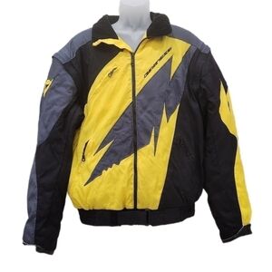 VINTAGE 90s DAINESE  Italian Motorcycle Jacket, Blk/Yellow, EU 56 US Men's XL